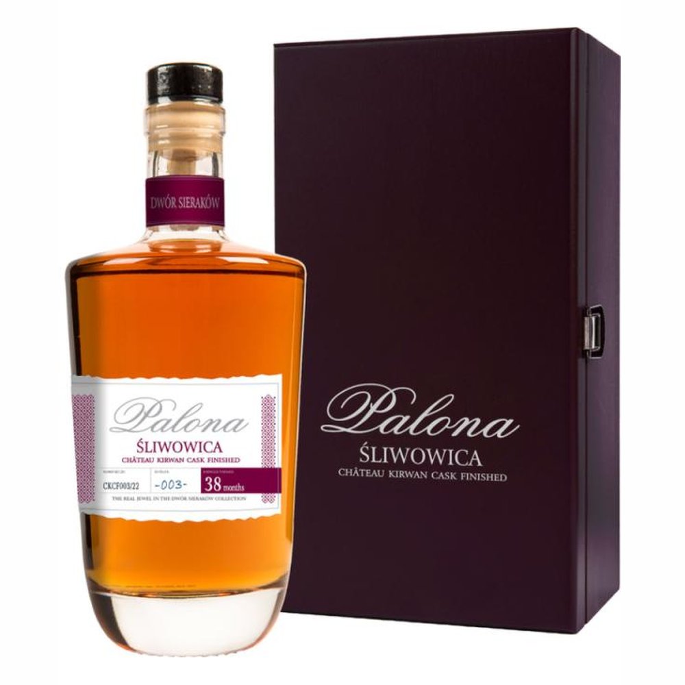 Wódka Chateau Kirwan Palona Śliwowica Cask Finished Barrique 3 52% 700 ml W Skrzynce Drewnianej