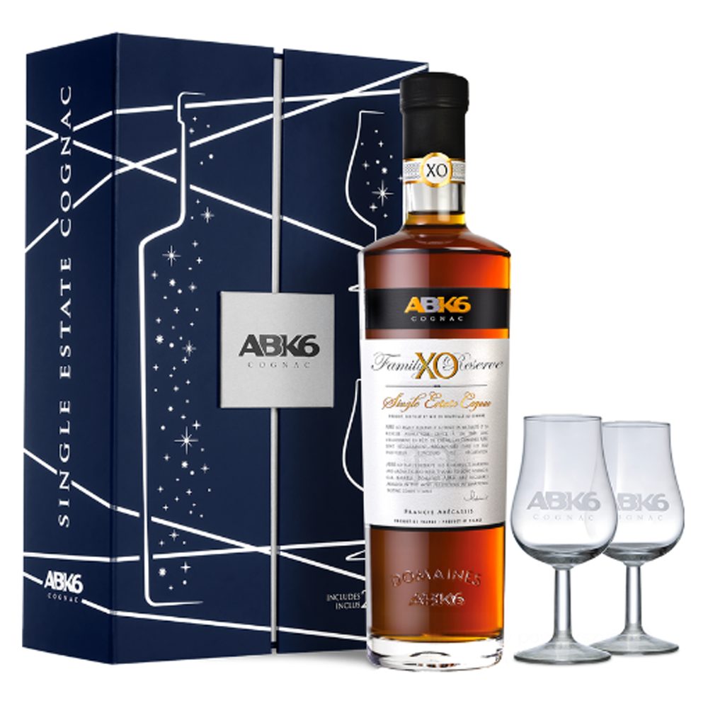 ABK6 Family Reserve Single Estate z 2 kieliszkami w świątecznym pudełku