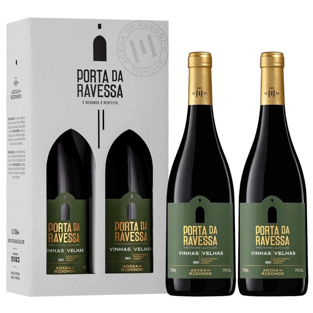 Zestaw portugalskich win Porta da Ravessa Vinhas Velhas w pudełku prezentowym