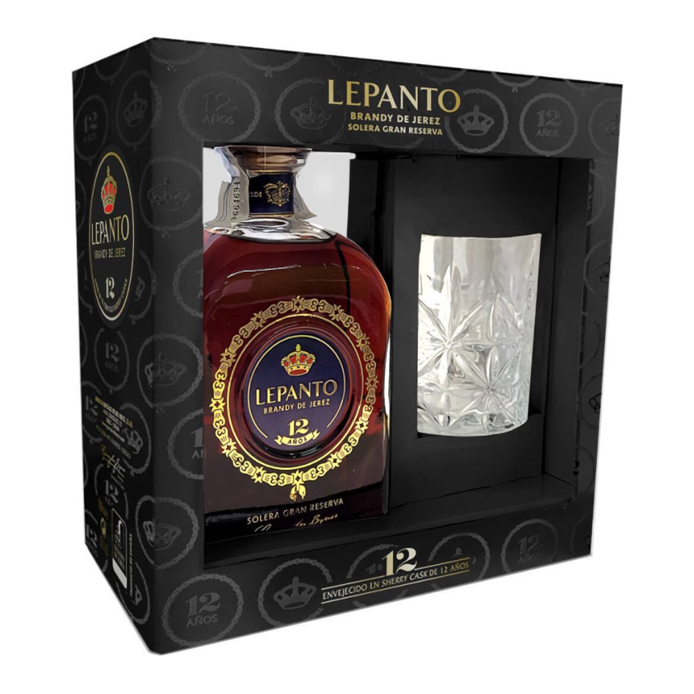 Lepanto Brandy de Jerez Solera Gran Reserva w pudełku z kielszkiem