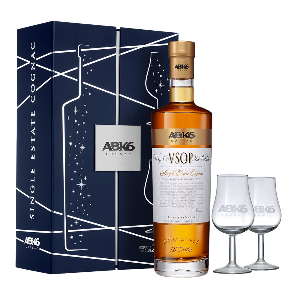 ABK6 VSOP z 2 kieliszkami w świątecznym pudełku